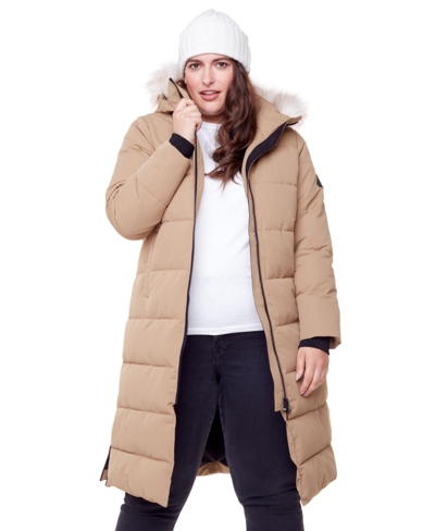 Shop Alpine North Plus Size Kluane Ultra Long Winter Parka Coat In Camel