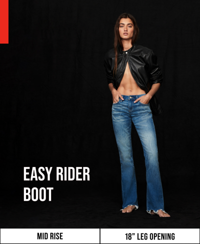 Shop Lucky Brand Women's Knd Easy Rider Boot Denim Pants In Equinox Dest