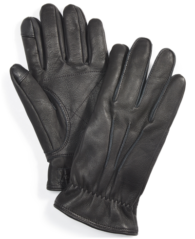 Ugg Men's 3 Point Leather Gloves In Black