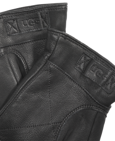Ugg Men's 3 Point Leather Gloves In Black