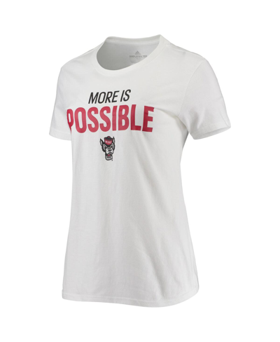 Shop Adidas Originals Women's Adidas White Nc State Wolfpack More Is Possible T-shirt