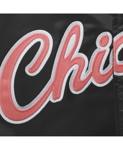 Mitchell & Ness Men's  Black Chicago Bulls Big And Tall Hardwood Classics Raglan Satin Full-snap Jack In Black