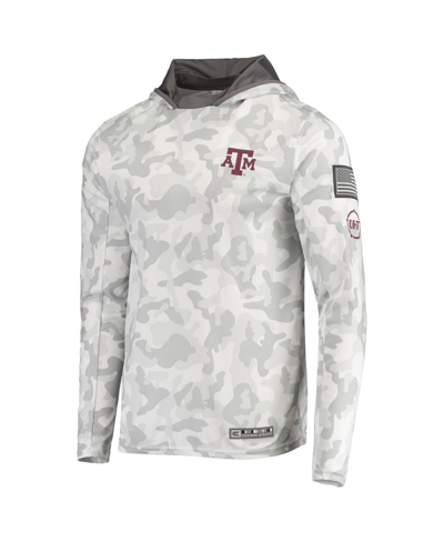 Colosseum Men's  Arctic Camo Texas A&m Aggies Oht Military-inspired Appreciation Long Sleeve Hoodie T In Arctic Camo