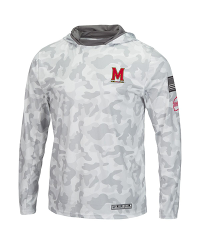 Colosseum Arctic Camo Maryland Terrapins Oht Military Appreciation Long Sleeve Hoodie Top In Arctic Camo