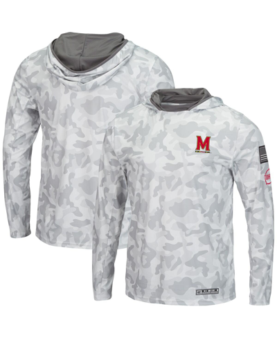Colosseum Arctic Camo Maryland Terrapins Oht Military Appreciation Long Sleeve Hoodie Top In Arctic Camo