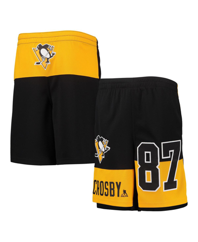 Shop Outerstuff Youth Boys Sidney Crosby Black Pittsburgh Penguins Pandemonium Name And Number Shorts