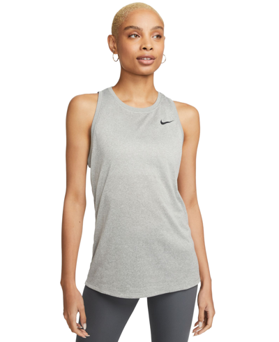 Shop Nike Women's Dri-fit Training Tank Top In Tumbled Grey