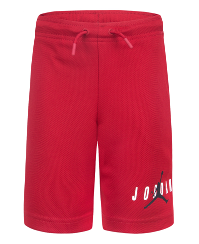Shop Jordan Little Boys Essentials Graphic Mesh Shorts In Gym Red