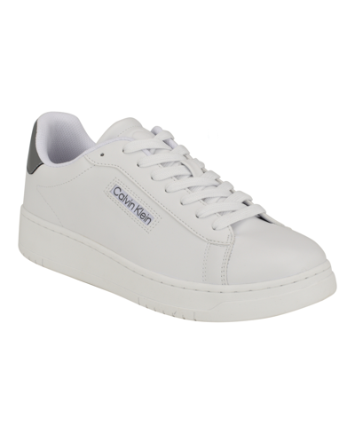 Shop Calvin Klein Men's Horaldo Lace-up Casual Sneakers In White,gray