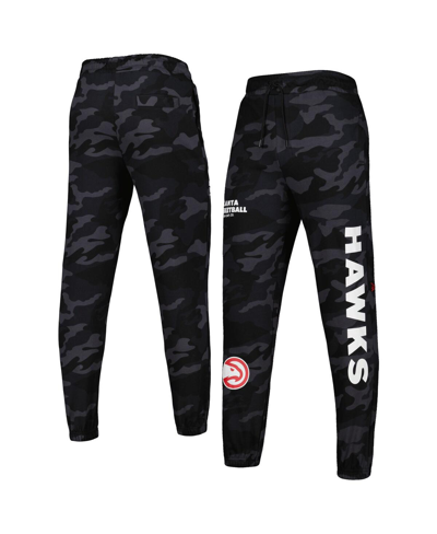 NEW ERA MEN'S NEW ERA BLACK, CAMO ATLANTA HAWKS TONAL JOGGERS 