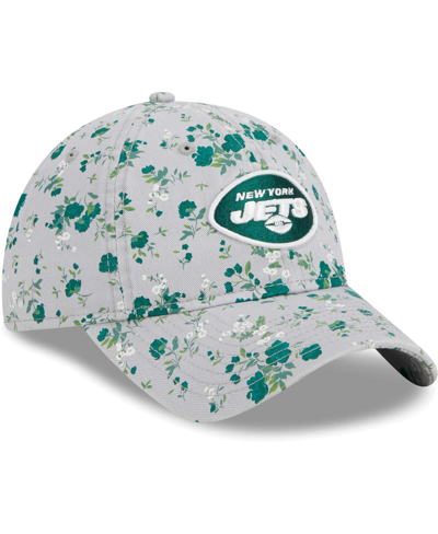 Shop New Era Women's  Gray New York Jets Bouquet 9twenty Adjustable Hat