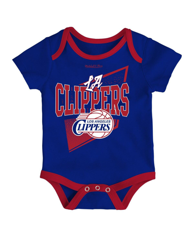 Mitchell & Ness Newborn & Infant  Royal/red La Clippers 3-piece Hardwood Classics Bodysuits & Cuffed In Royal,red