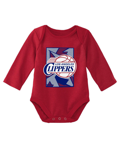 Mitchell & Ness Newborn & Infant  Royal/red La Clippers 3-piece Hardwood Classics Bodysuits & Cuffed In Royal,red