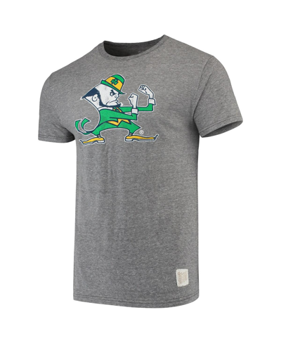 Shop Retro Brand Men's Original  Heathered Gray Notre Dame Fighting Irish Vintage-like Tri-blend T-shirt