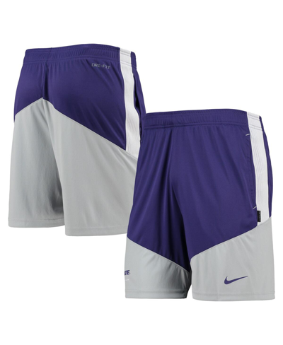 Shop Nike Men's  Purple, Gray Kansas State Wildcats Performance Player Shorts In Purple,gray