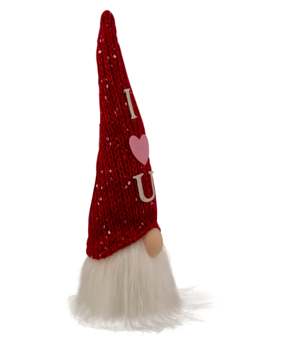 Shop Northlight 11.5" Knitted 'i Heart You' Hat Led Lighted Gnome Valentine's Day Figure In Red