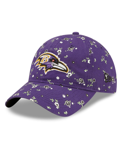 Shop New Era Women's  Purple Baltimore Ravens Floral 9twenty Adjustable Hat