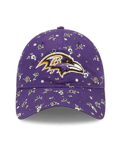 Shop New Era Women's  Purple Baltimore Ravens Floral 9twenty Adjustable Hat