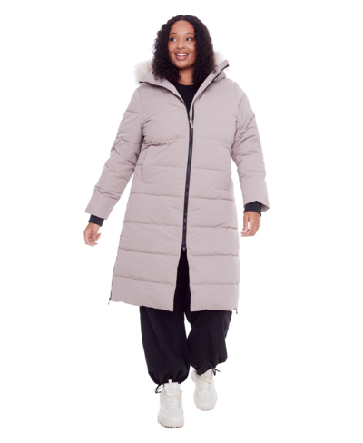 Shop Alpine North Plus Size Kluane Ultra Long Winter Parka Coat In Light Taupe