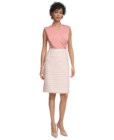 Shop Calvin Klein Women's Tweed Pencil Skirt In Pristine Multi