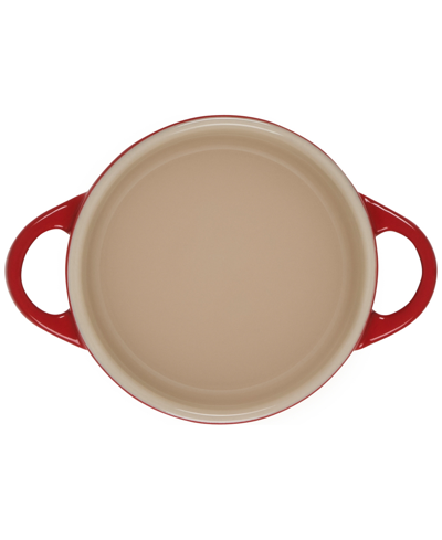 Le Creuset Figural Hearts 8 Oz. Two-piece Round Mini Cocotte Set In Cerise