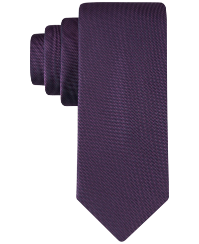 Shop Calvin Klein Men's Silver-spun Solid Extra Long Ties In Purple