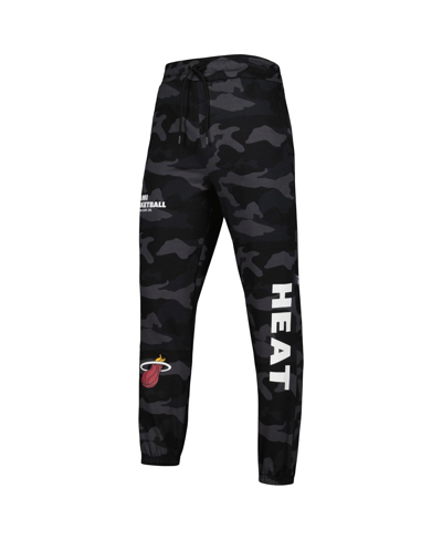New Era Men's  Black, Camo Miami Heat Tonal Joggers In Black,camo
