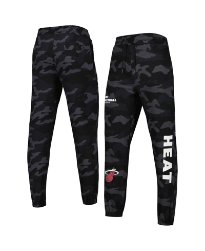 New Era Men's  Black, Camo Miami Heat Tonal Joggers In Black,camo