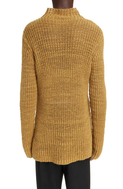 Shop Dries Van Noten Milla Linen Blend Sweater In Cognac 706