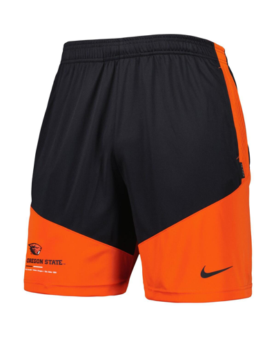 Shop Nike Men's  Black, Orange Oregon State Beavers Performance Player Shorts In Black,orange