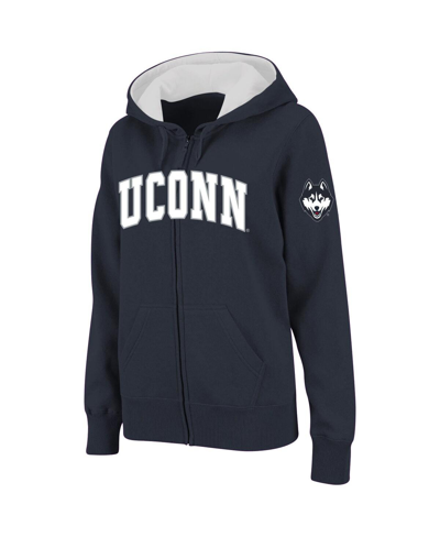 Colosseum Stadium Athletic Navy Uconn Huskies Arched Name Full-zip Hoodie In Navy