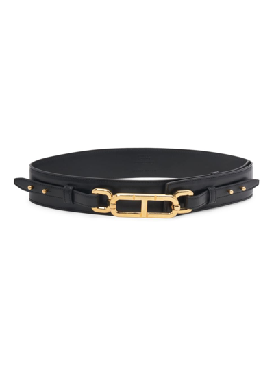 Shop Tom Ford Women's Whitney Box Palmellato Leather Waist Belt In Black