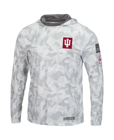 Colosseum Arctic Camo Indiana Hoosiers Oht Military Appreciation Long Sleeve Hoodie Top In Arctic Camo