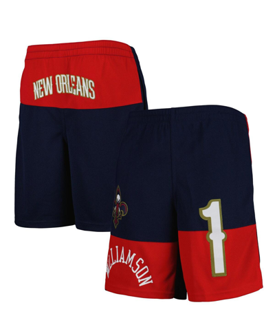 Outerstuff Youth Boys Zion Williamson Navy New Orleans Pelicans Pandemonium Name And Number Shorts In Navy