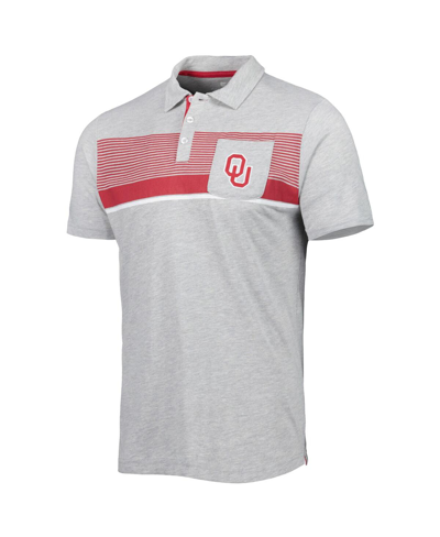 Colosseum Men's  Heathered Gray Oklahoma Sooners Golfer Pocket Polo Shirt In Heathered Gray