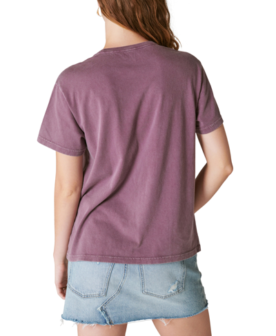 Shop Lucky Brand Women's Cotton Harmony Graphic-print T-shirt In Berry Conserve