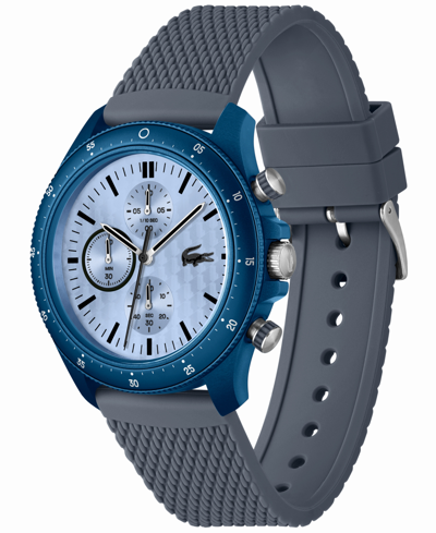 Shop Lacoste Men's Neoheritage Chronograph Gray Silicone Strap Watch 42mm