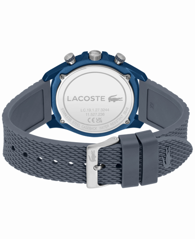 Shop Lacoste Men's Neoheritage Chronograph Gray Silicone Strap Watch 42mm