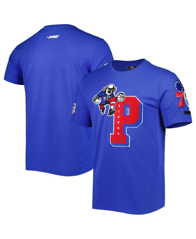 Pro Standard Royal Philadelphia 76ers Mash Up Capsule T-shirt In Black
