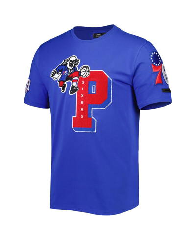 Pro Standard Royal Philadelphia 76ers Mash Up Capsule T-shirt In Black
