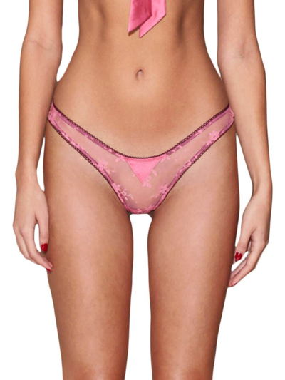 Shop Fleur Du Mal Women's Untie Me Cheeky Panties In Pink Cadillac