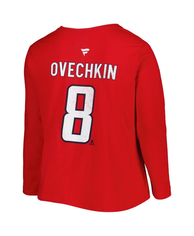 Profile Alexander Ovechkin Red Washington Capitals Plus Size Name And Number Long Sleeve T-shirt In Red