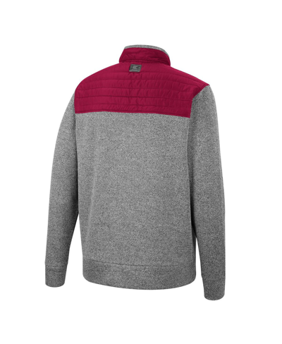 Shop Colosseum Men's  Gray, Maroon Arizona State Sun Devils Putter Herringbone Full-zip Jacket In Gray,maroon