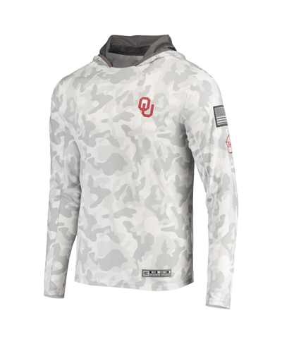 Colosseum Men's  Arctic Camo Oklahoma Sooners Oht Military-inspired Appreciation Long Sleeve Hoodie T In Arctic Camo