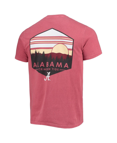 Image One Crimson Alabama Crimson Tide Landscape Shield Comfort Colors T-shirt In Crimson