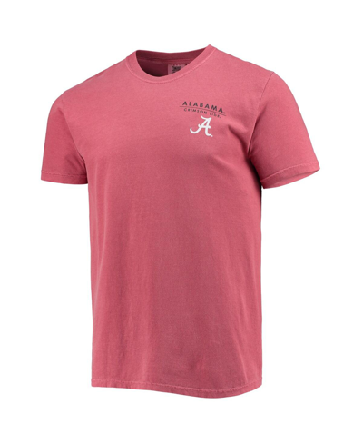 Image One Crimson Alabama Crimson Tide Landscape Shield Comfort Colors T-shirt In Crimson