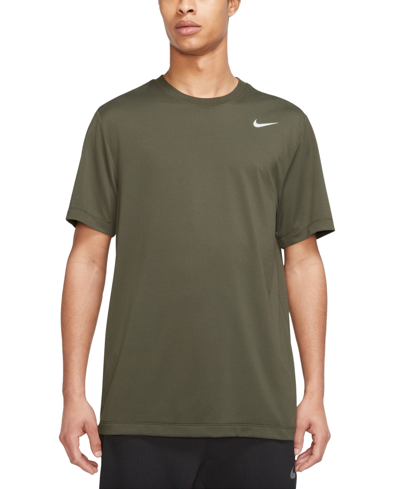 Shop Nike Men's Dri-fit Legend Fitness T-shirt In Medium Olive,white