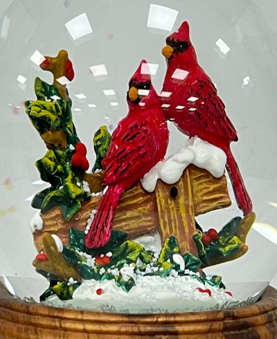 Shop Ashfield & Harkness Woodland Cardinal Pair Snow Globe In Multi