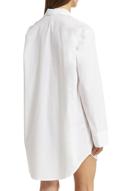 Shop Skims ' Cotton Poplin Button-up Dress In Snow