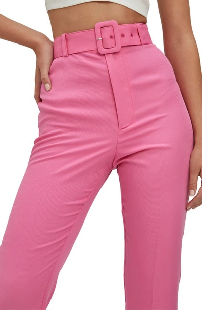 Bardot Therese Buckle Crop Pants In Pink Pop